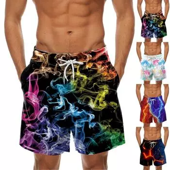 Мужские модные гавайские пляжные спортивные повседневные шорты с принтом и ремешками, брюки S