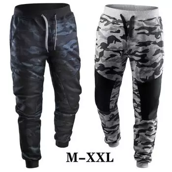 Мужские модные камуфляжные спортивные брюки, спортивные брюки, повседневные брюки для активного отдыха M чёрный
