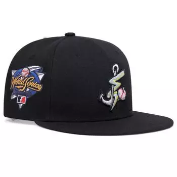 Мужские модные кепки-снэпбэк с двухцветным блочным узором, унисекс, шляпа от солнца, регулируемые бейсболки в стиле хип-хоп, ковбойская уличная шляпа чёрный