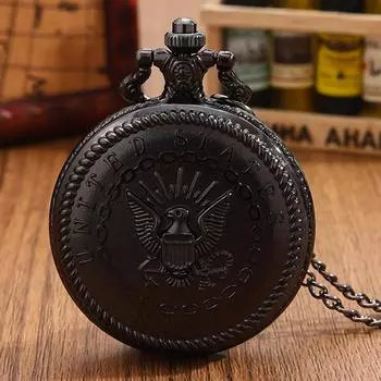 Мужские модные классические дизайнерские черные кварцевые карманные часы с ожерельем, идеальный выбор для подарков мужчинам