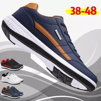 Мужские модные кожаные кроссовки для бега для бизнеса и отдыха на открытом воздухе, размер 38-50 50 белый