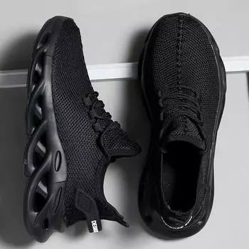 Мужские модные кроссовки Blade, мужские спортивные кроссовки для бега по пересеченной местности, повседневная обувь с дышащей сеткой, теннисные туфли для мальчиков, спортивные кроссовки для ходьбы, размер 39-46 39 чёрный
