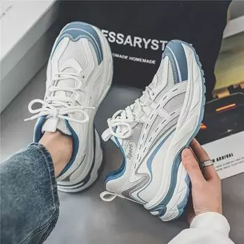 Мужские модные кроссовки для бега через границу: Модная универсальная обувь для пап на весну и лето. 41 белый/серый