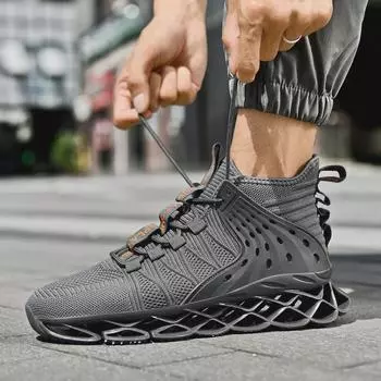 Мужские модные кроссовки для бега с сетчатой подошвой Blade большого размера 46 серый