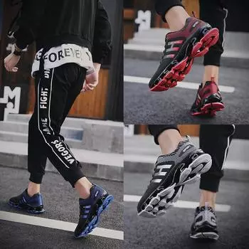 Мужские модные кроссовки для бега Трендовые удобные кроссовки Дышащие тренировочные амортизирующие спортивные туфли 39 красный