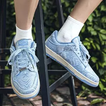 Мужские модные кроссовки для скейтбординга, удобные нескользящие кроссовки на шнуровке, легкие кроссовки для бега на мягкой подошве, повседневные кроссовки для ходьбы 39 синий