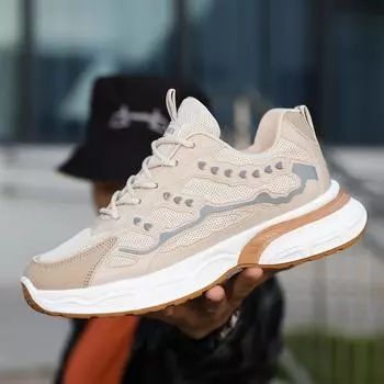 Мужские модные кроссовки, папины туфли, новые весенние низкие туфли на платформе из кокоса, повседневные кроссовки для бега от Foreign Trade Tide 39 хаки