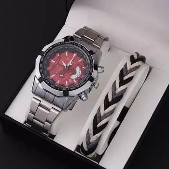 Мужские модные кварцевые часы, роскошные мужские спортивные наручные часы из нержавеющей стали с календарем, мужской кожаный браслет Relogio Masculino