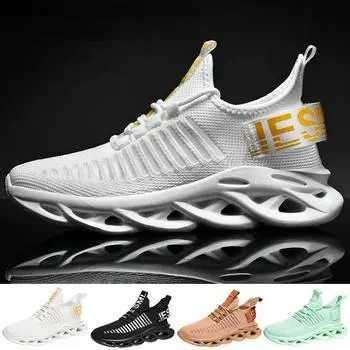 Мужские модные летающие тканые кроссовки с дышащей сеткой, уличные кроссовки, большие размеры 39-46 39 белый