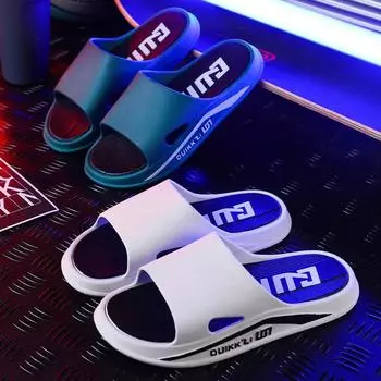 Мужские модные летние сандалии и тапочки: Повседневная, мягкая, толстая подошва для улицы и пляжа 36-37 белый/чёрный