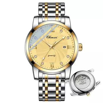 Мужские модные наручные часы мужские деловые водонепроницаемые популярные брендовые кварцевые аналоговые часы мужские золотые золотые