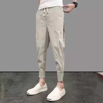 Мужские модные облегающие брюки-шаровары Nine-Point в корейском стиле L чёрный