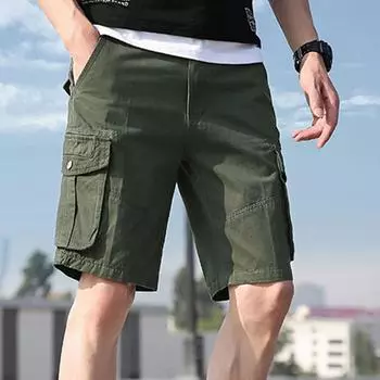 Мужские модные однотонные брюки с карманами, хлопковые шорты-карго, комбинезоны, шорты 32