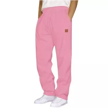 Мужские модные однотонные повседневные брюки L розовый