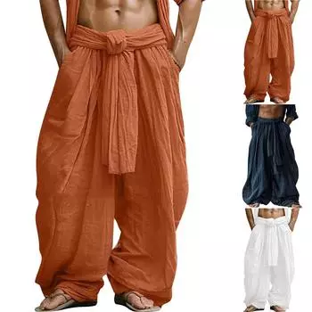 Мужские модные однотонные повседневные брюки прямого покроя L тёмно-синий