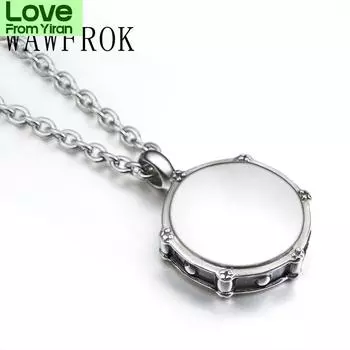 Мужские модные ожерелья, музыка, ожерелья, рокеры, джаз-бэнд, барабанщики, ожерелье из нержавеющей стали 316l, подвеска, ювелирные изделия серебряный