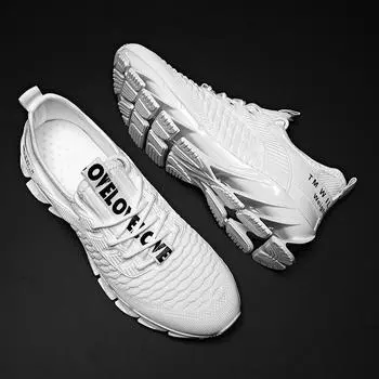 Мужские модные плетеные дышащие кроссовки Blade для бега, хорошая амортизация, удобные нескользящие прочные кроссовки для активного отдыха на открытом воздухе для мужчин 39 чёрный