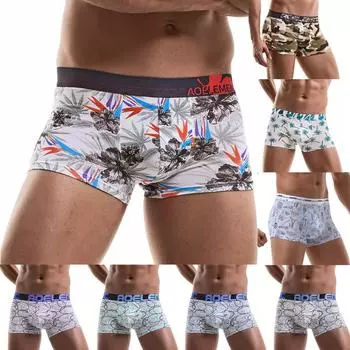 Мужские модные плоские брюки с принтом из ткани, дышащие и удобные шорты со средней талией L чёрный