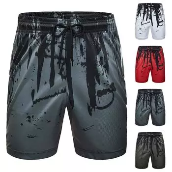 Мужские модные пляжные шорты с принтом, трендовые летние персонализированные шорты XXXL красный