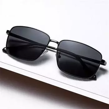 Мужские модные поляризационные солнцезащитные очки в винтажном дизайне с антибликовым покрытием UV400, очки для вождения для мужчин, мужские черные очки чёрный