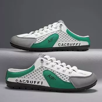 Мужские модные полутапочки на мягкой подошве, летние мужские модные повседневные туфли с мягкой подошвой, поддерживающая обувь, кроссовки Zapatos De Hombre 39 зелёный