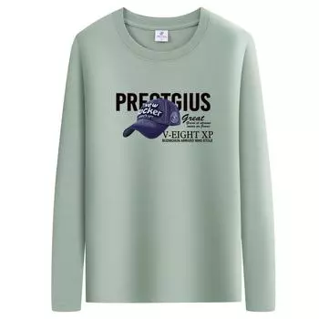 Мужские модные повседневные футболки и топы с длинным рукавом и круглым вырезом S белый