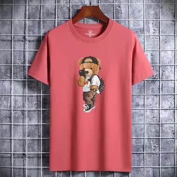 Мужские модные повседневные футболки и топы с коротким рукавом и круглым вырезом S белый