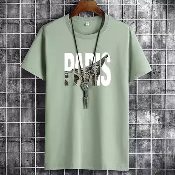 Мужские модные повседневные футболки и топы с коротким рукавом и круглым вырезом S белый