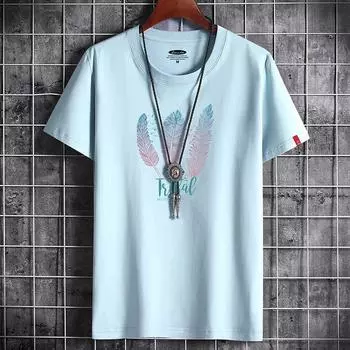 Мужские модные повседневные футболки и топы с коротким рукавом и круглым вырезом S белый