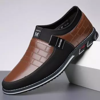 Мужские модные повседневные кожаные туфли - мягкая подошва, большой размер 52-53, модель 3286 в наличии Size 41