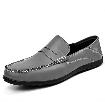 Мужские модные повседневные мокасины, удобные, плоские, мягкая подошва, кожаные, высокого качества, стильные, мужские деловые мокасины для свиданий, обувь для вождения 37 чёрный
