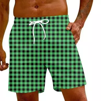Мужские модные повседневные штаны для йоги с принтом и эластичным поясом, пляжные шорты XXL зелёный