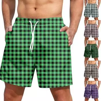 Мужские модные повседневные штаны для йоги с принтом и эластичным поясом, пляжные шорты L армия зеленый