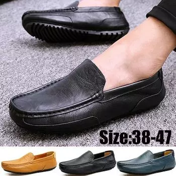Мужские модные повседневные туфли-лодочки, мужские туфли для вождения автомобиля, обувь большого размера 38-47 38 чёрный