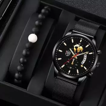 Мужские модные роскошные часы мужские кварцевые наручные часы из нержавеющей стали мужские сетчатые кварцевые часы мужские часы с датой браслет серебряный