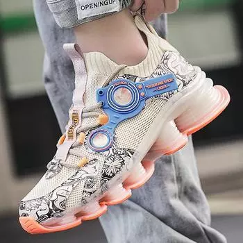 Мужские модные роскошные кроссовки с цветными блоками, повседневная обувь для ходьбы на открытом воздухе, сетчатая спортивная обувь для мужчин, новинка 2024 года, кроссовки на шнуровке для мужчин 39 белый