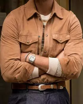 Мужские модные рубашки из натуральной кожи цвета загара для повседневной и праздничной одежды XS дубильная кора