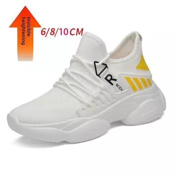 Мужские модные сетчатые кроссовки, увеличивающие рост — весна/осень, подъем 8 см, повседневные спортивные, корейский стиль Size 39