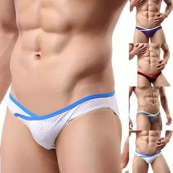 Мужские модные сексуальные сетчатые трусы с низкой посадкой, колготки, нижнее белье, шорты XL