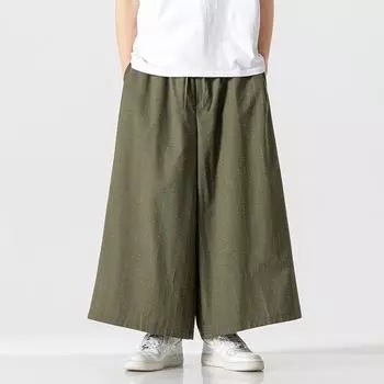 Мужские модные широкие брюки свободные повседневные шаровары мужские уличные брюки для бега полосатые ретро-брюки M чёрный