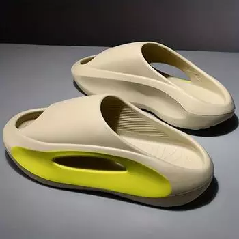 Мужские модные шлепанцы, повседневные нескользящие тапочки, туфли с открытым носком для пляжного душа в помещении и на открытом воздухе, весна и лето 36-37 красный