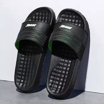 Мужские модные шлепанцы — повседневные нескользящие тапочки для пляжного душа в помещении и на открытом воздухе — весенний и летний комфорт 42-43 чёрный