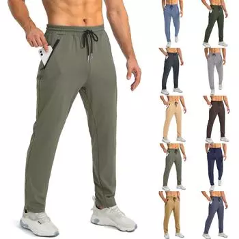 Мужские модные спортивные брюки, свободные повседневные брюки для бега S чёрный