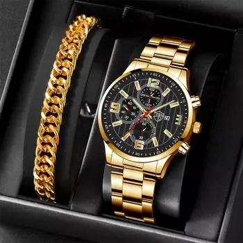 Мужские модные спортивные часы для мужчин, деловые кварцевые наручные часы из нержавеющей стали с календарем, мужские повседневные кожаные светящиеся часы