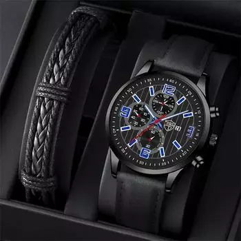 Мужские модные спортивные часы мужские роскошные деловые кварцевые наручные часы календарь мужские повседневные часы с кожаным браслетом светящиеся часы