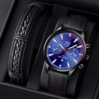 Мужские модные спортивные часы мужские роскошные деловые кварцевые наручные часы календарь мужские повседневные часы с кожаным браслетом светящиеся часы
