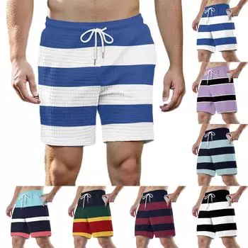 Мужские модные спортивные шорты с принтом, эластичный пояс, карманы, спортивные шорты L чёрный