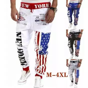 Мужские модные спортивные штаны для бега, повседневные брюки, спортивные штаны для спортзала, брюки в стиле хип-хоп M белый
