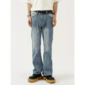 Мужские модные свободные джинсы с рваными краями Four Seasons, новое корейское издание, модные персонализированные джинсы с рваными краями для мужчин S синий