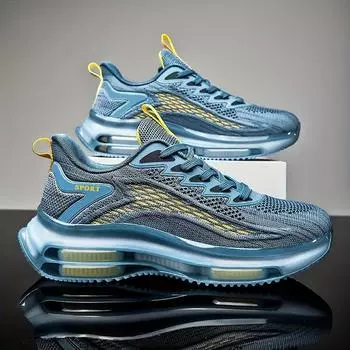 Мужские модные тканые дышащие кроссовки с воздушной подушкой, удобные нескользящие прочные кроссовки для активного отдыха на открытом воздухе для мужчин 39 синий